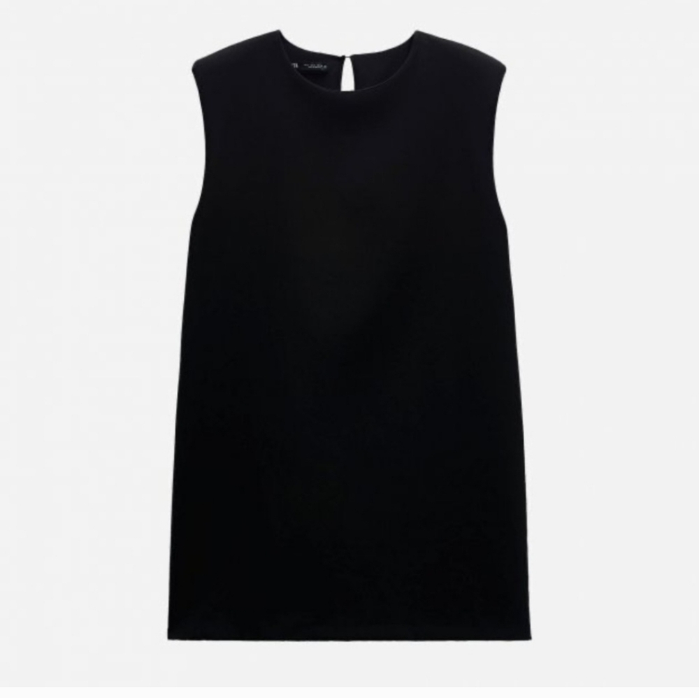 Zara Black‎ Mini Dress Size XL with Shoulder Pads